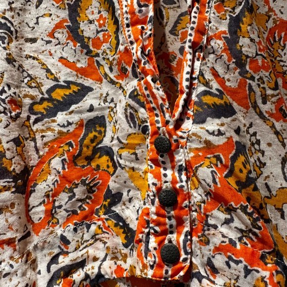 Free People Cut Away Silver Sun Printed Long Sleeve Dress size small - Picture 5 of 7